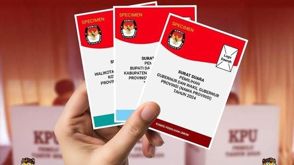 Potret surat suara pada Pilkada Serentak 2024.
